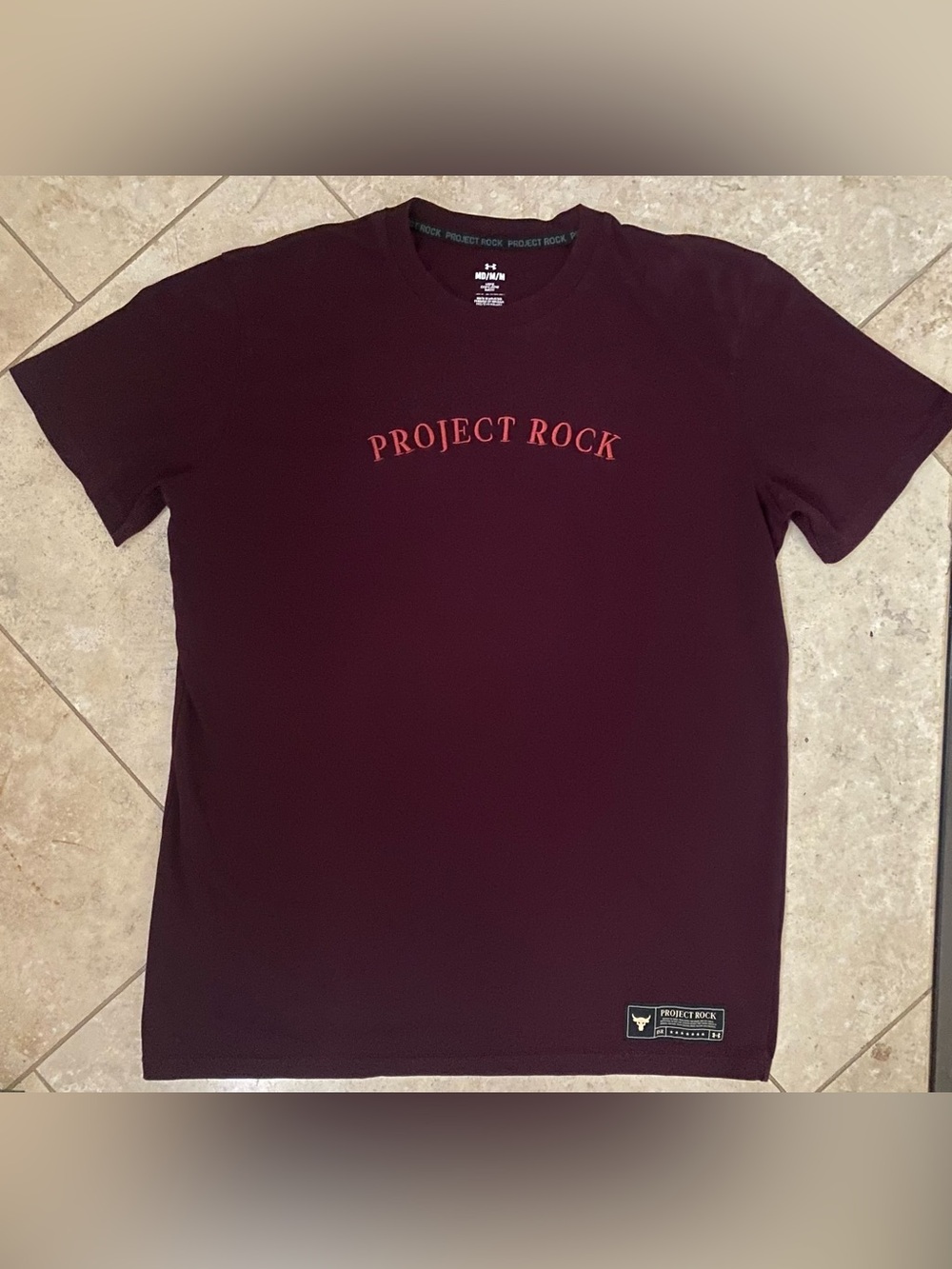 Under Armour Project Rock Shirt Mens Purple Blood Sweat Respect Graphic Tee M